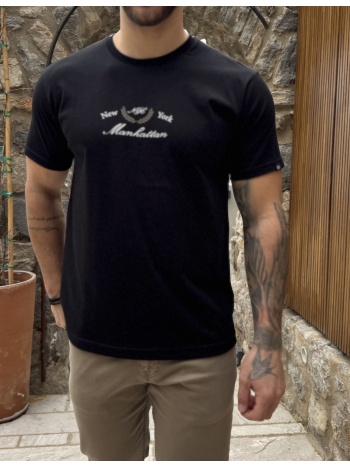 everbest ανδρική μαύρη κοντομάνικη μπλούζα με τύπωμα plus