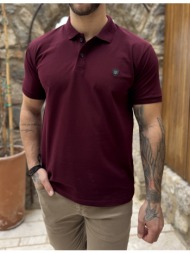 everbest ανδρική μπορντό πικέ polo μπλούζα plus size 262839b