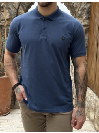 everbest ανδρική μπλε indigo πικέ polo μπλούζα plus size