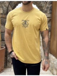 everbest ανδρική ώχρα κοντομάνικη μπλούζα με τύπωμα plus size 262803