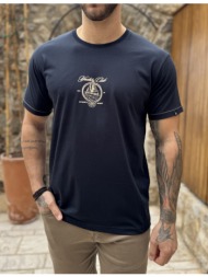 everbest ανδρική μπλε navy κοντομάνικη μπλούζα με τύπωμα plus size 262803n