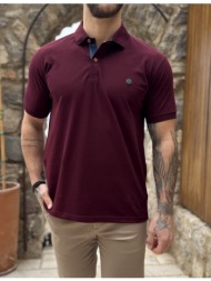 everbest ανδρική μπορντό πικέ polo μπλούζα plus size 262833b