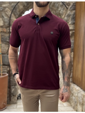 everbest ανδρική μπορντό πικέ polo μπλούζα plus size 262833b