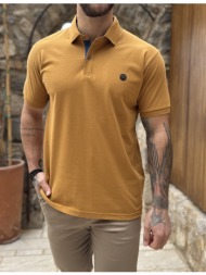 everbest ανδρική ώχρα πικέ polo μπλούζα plus size 262833o