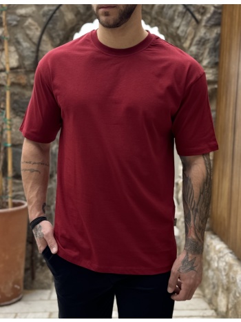 ανδρική βαμβακερή κόκκινη κοντομάνικη oversized μπλούζα