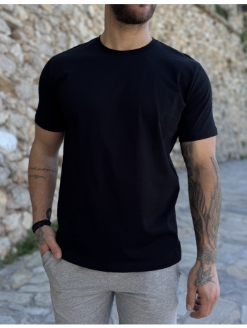 ανδρική μαύρη κοντομάνικη μπλούζα r260332