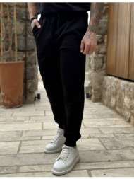 ανδρική μαύρη αθλητική φόρμα με λάστιχο kef2616m