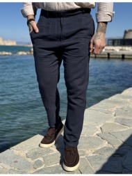 marrakech ανδρικό μπλε loose υφασμάτινο λινό παντελόνι tst2531n