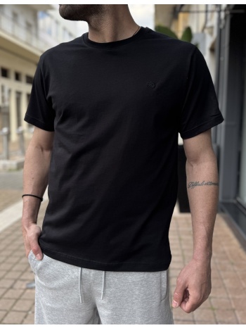 everbest ανδρικό μαύρο βαμβακερό plus size t-shirt 2628000