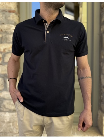 everbest ανδρική μπλε navy polo μπλούζα plus size 262838n