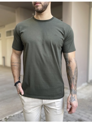 everbest ανδρικό χακί βαμβακερό plus size t-shirt 2628000x