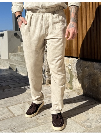 marrakech ανδρικό μπεζ loose υφασμάτινο λινό παντελόνι