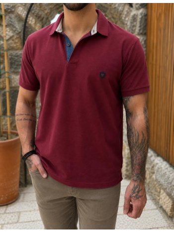 everbest ανδρική κερασί πικέ polo μπλούζα plus size 262832k