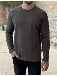 ανδρική χακί βαμβακερή ριπ μπλούζα rjn2708x