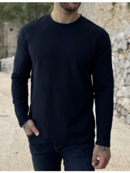 ανδρική μπλε βαμβακερή με ανάγλυφο σχέδιο μπλούζα rjn2710b