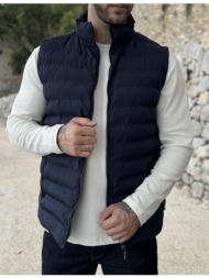ανδρικό μπλε αδιάβροχο αμάνικο μπουφάν καπιτονέ fu3002