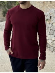 ανδρική μπορντό βαμβακερή πλεκτή μπλούζα rjn2709b