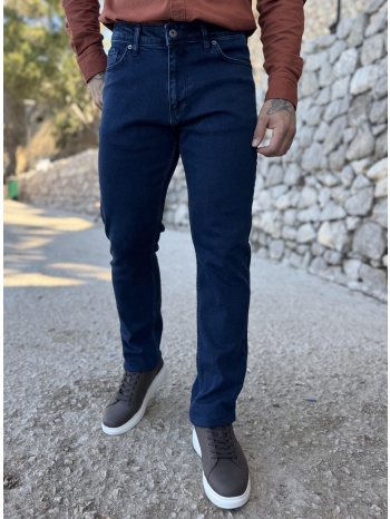 ανδρικό μπλε σκούρο τζιν ελαστικό σε ίσια γραμμή με