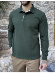 everbest ανδρική κυπαρισσί polo μακρυμάνικη μπλούζα plus size 271044
