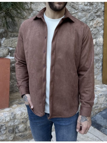 ανδρικό βαμβακερό ταμπά σουέτ overshirt sh26900