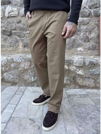 ανδρικό κάμελ υφασμάτινο παντελόνι chinos d1349
