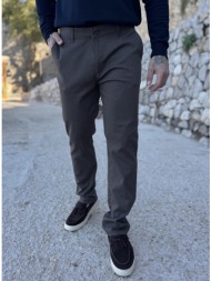 ανδρικό καφέ υφασμάτινο παντελόνι chinos d1317