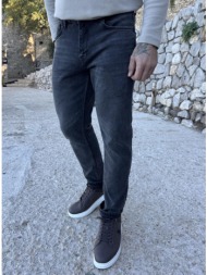 ανδρικό ανθρακί με φθορές slim τζιν παντελόνι ελαστικό gb5825