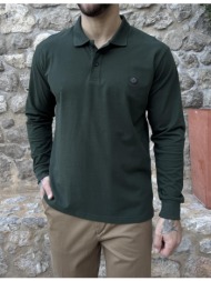 everbest ανδρική κυπαρισσί πικέ polo μακρυμάνικη μπλούζα plus size 271028k