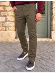 dynamo ανδρικό χακί παντελόνι υφασμάτινο chinos d1316x