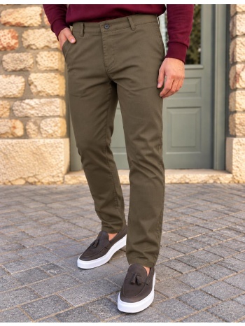 dynamo ανδρικό χακί παντελόνι υφασμάτινο chinos d1316x