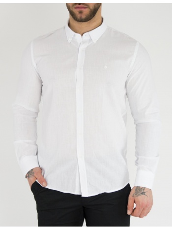 ανδρικό λευκό μονόχρωμο πουκάμισο sl65l σε προσφορά