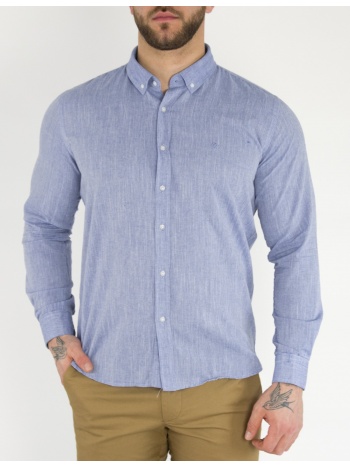 ανδρικό μπλε μονόχρωμο πουκάμισο sl65 σε προσφορά