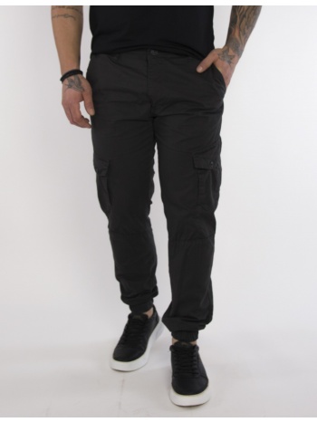 ανδρικό ανθρακί υφασμάτινο cargo παντελόνι 231053a