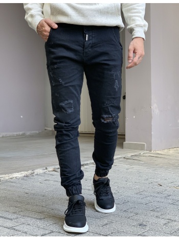 ben tailor ανδρικό jean μαύρο παντελόνι με μπαλώματα και σε προσφορά
