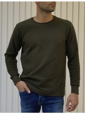 everbest ανδρική χακί ριπ μπλούζα με βελούδινη υφή plus