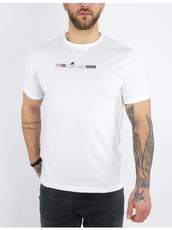us grand polo ανδρική λευκή κοντομάνικη μπλούζα ust689w