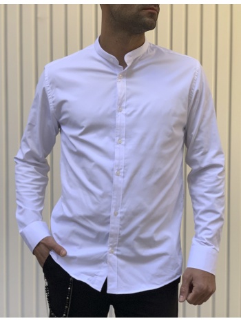ben tailor ανδρικό λευκό πουκάμισο με μάο γιακά 0692w σε προσφορά