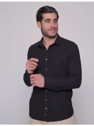 ben tailor ανδρικό λινό πουκάμισο μαύρο 0728m