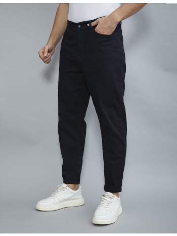 ανδρικό μαύρο loose τζιν ελαστικό πεντάτσεπο με φερμουάρ