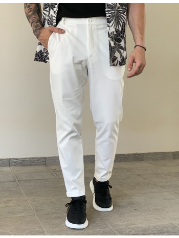 ben tailor ανδρικό λευκό υφασμάτινο παντελόνι kowalski 0398α σε προσφορά