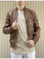 bread and buttons ανδρικό ταμπά jacket bomber από δερματίνη g12318t