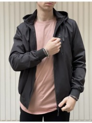 ανδρικό μαύρο jacket με κουκούλα ws8032