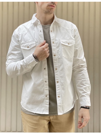 bread and buttons ανδρικό λευκό μακρυμάνικο πουκάμισο