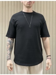 ανδρική μαύρο ριπ κοντομάνικη μπλούζα oversized tst2034
