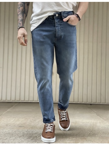 ανδρικό μπλε σταθερό loose jean πεντάτσεπο με κουμπιά jr8000