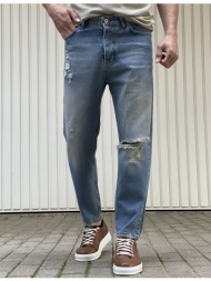 ανδρικό τζιν ξεβαμμένο με κουμπιά 2482