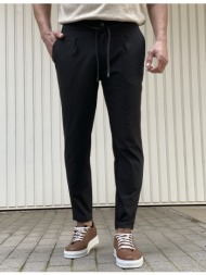 ανδρικό μαύρο υφασμάτινο παντελόνι με πιέτα pnt5013