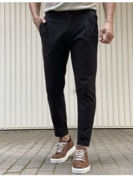 ανδρικό μαύρο υφασμάτινο παντελόνι με πιέτα pnt5002