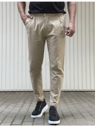 ανδρικό μπεζ υφασμάτινο παντελόνι με πιέτα pnt5002b