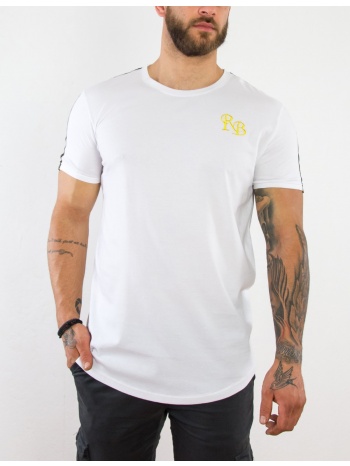 ανδρικό λευκό tshirt με διχρωμία the real brand 06409 σε προσφορά